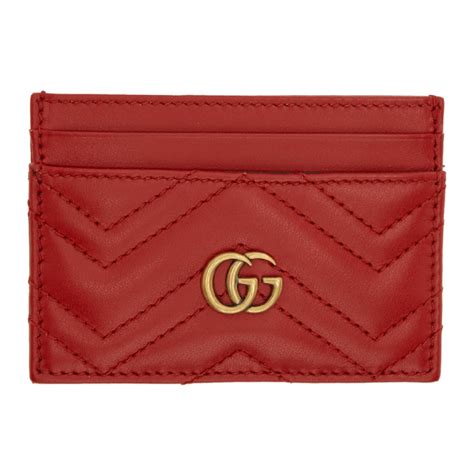 gucci signature card case red|Gucci card case men.